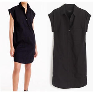 J Crew Women's Shirt Dress Black Size Small Short Button Down